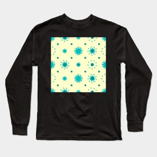 Suns and Dots Cyan on Pale Yellow Repeat 5748 Long Sleeve T-Shirt